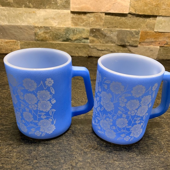 FEDERAL GLASS | Set of 2 | Calico Flower Mugs - Picture 12 of 14